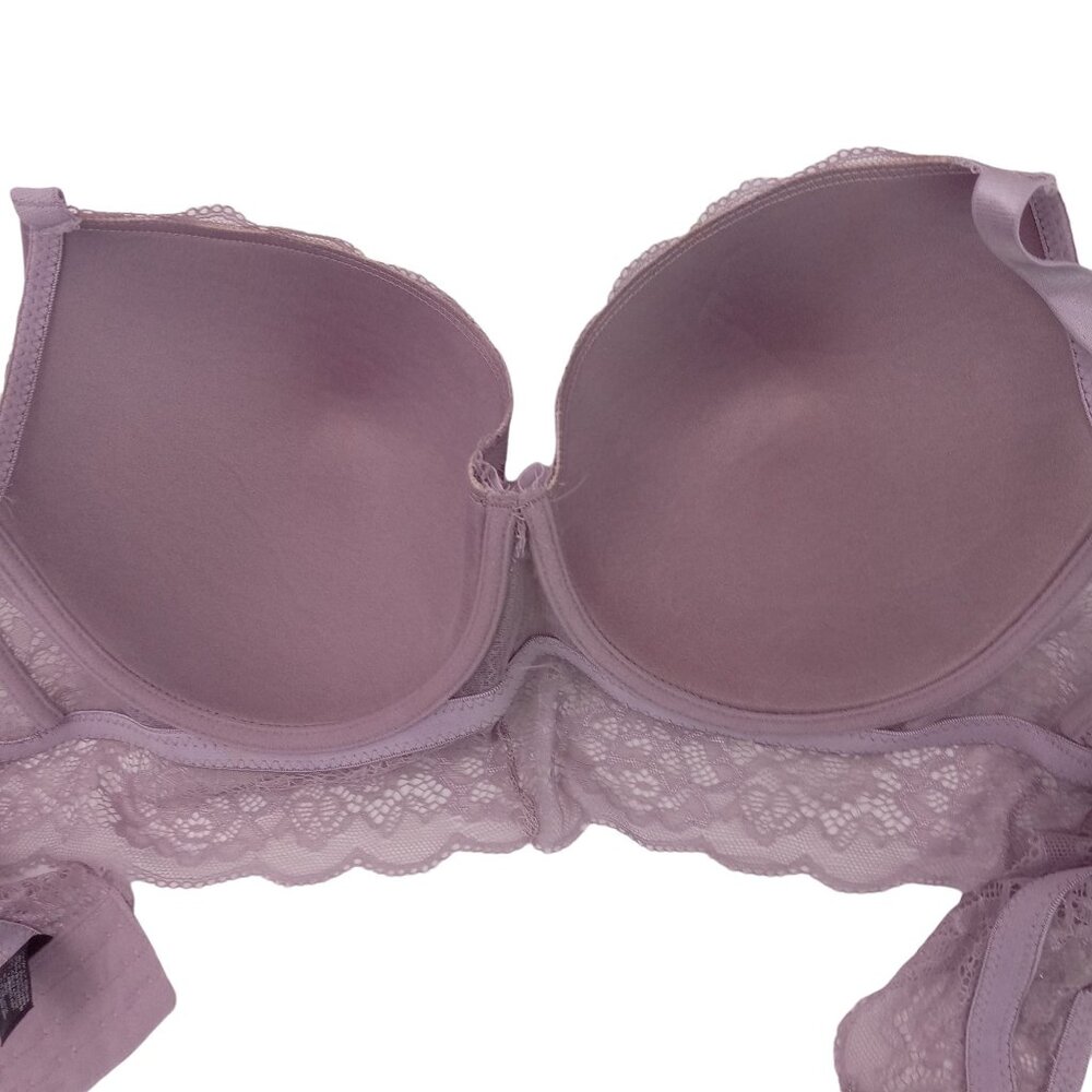 Body Culture Bra Purple 42D 42 D Lace Band Molded Lined Cups Underwire - Picture 9 of 9